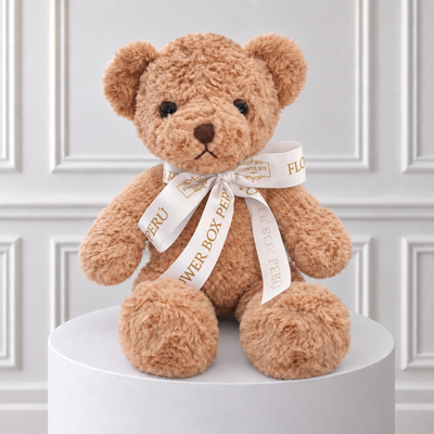 Osito de Peluche Beige con Lazo Flower Box ®