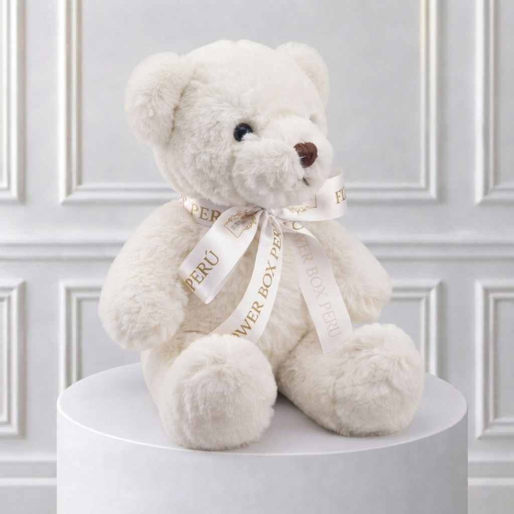 Osito de Peluche Blanco Flower Box ®