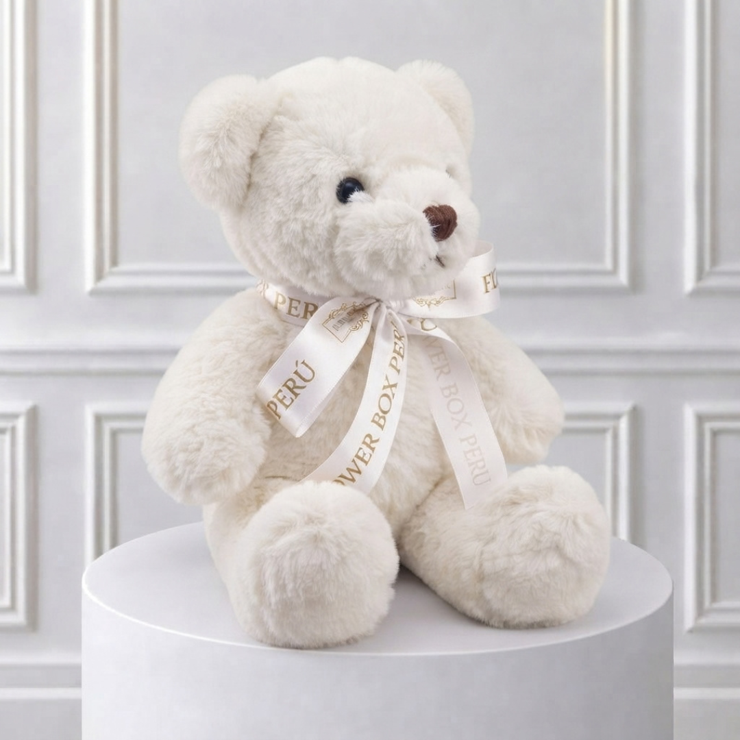 Osito de Peluche Blanco Flower Box ®