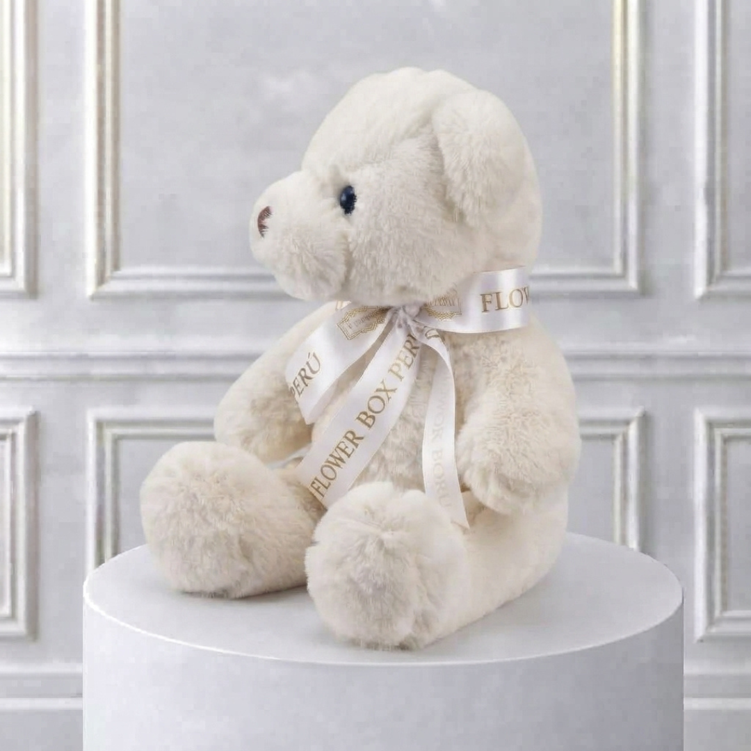 Osito de Peluche Blanco Flower Box ®