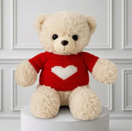 Osito Beige Chompa Corazón Flower Box ®